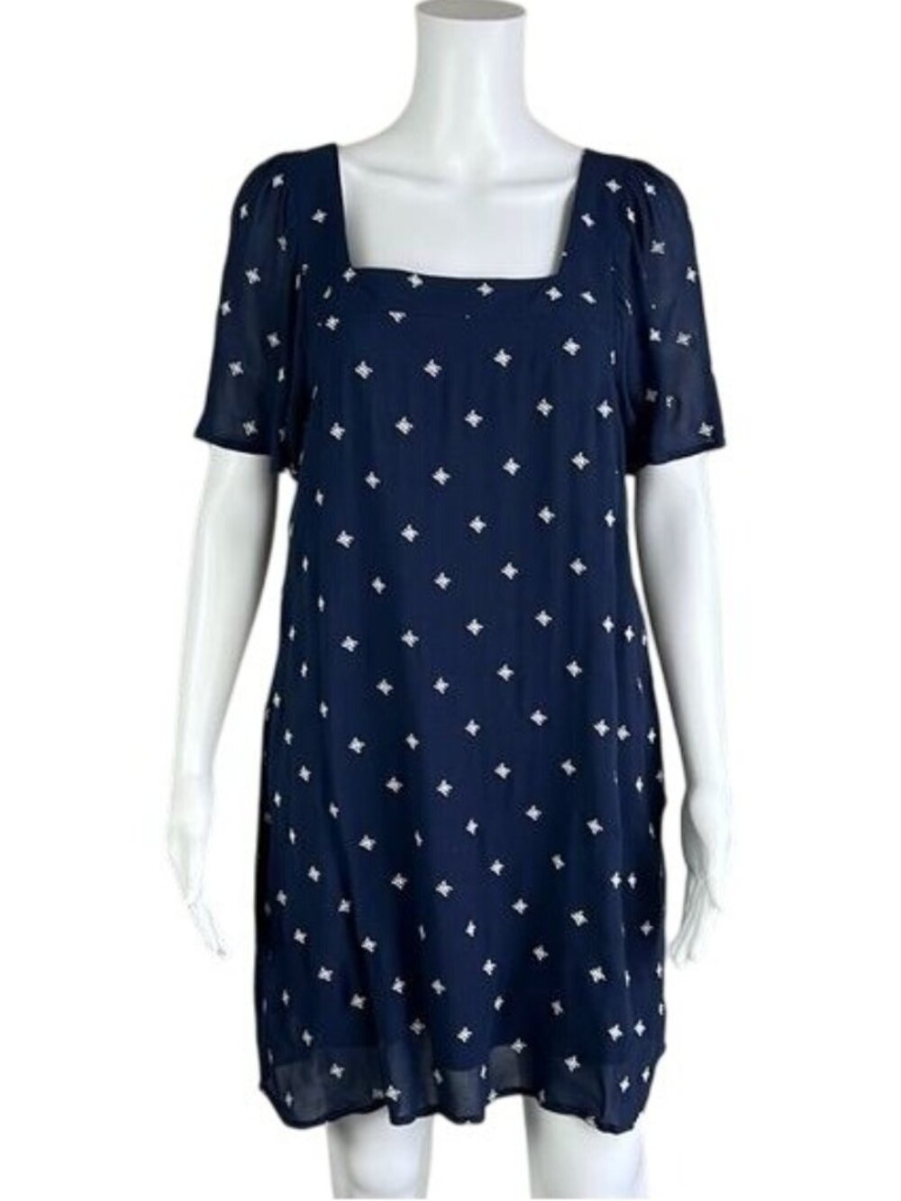 Matty M Embroidered Square Neck Dress - S